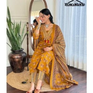 Ajrakh Printed Cotton Suit
